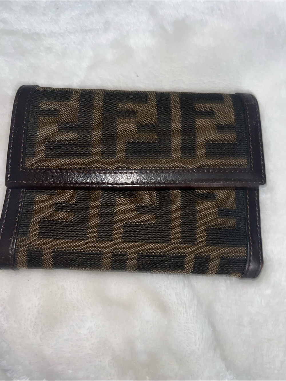 Fendi Brown and Black FF Canvas Bifold Wallet